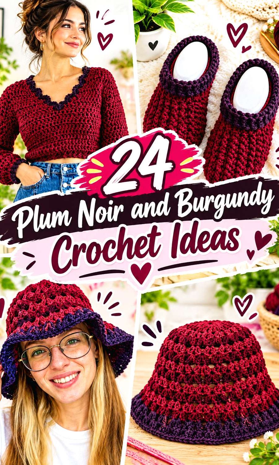 Plum Noir and Burgundy Crochet Ideas