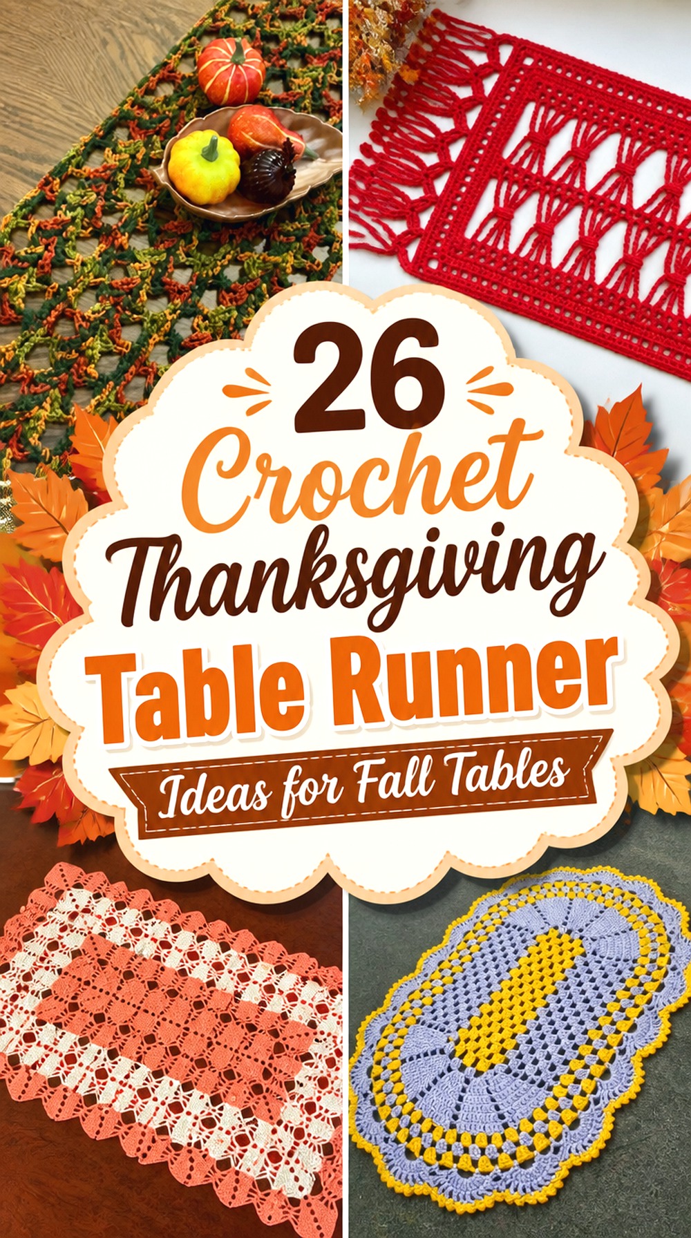Crochet Thanksgiving Table Runner Ideas for Fall Tables