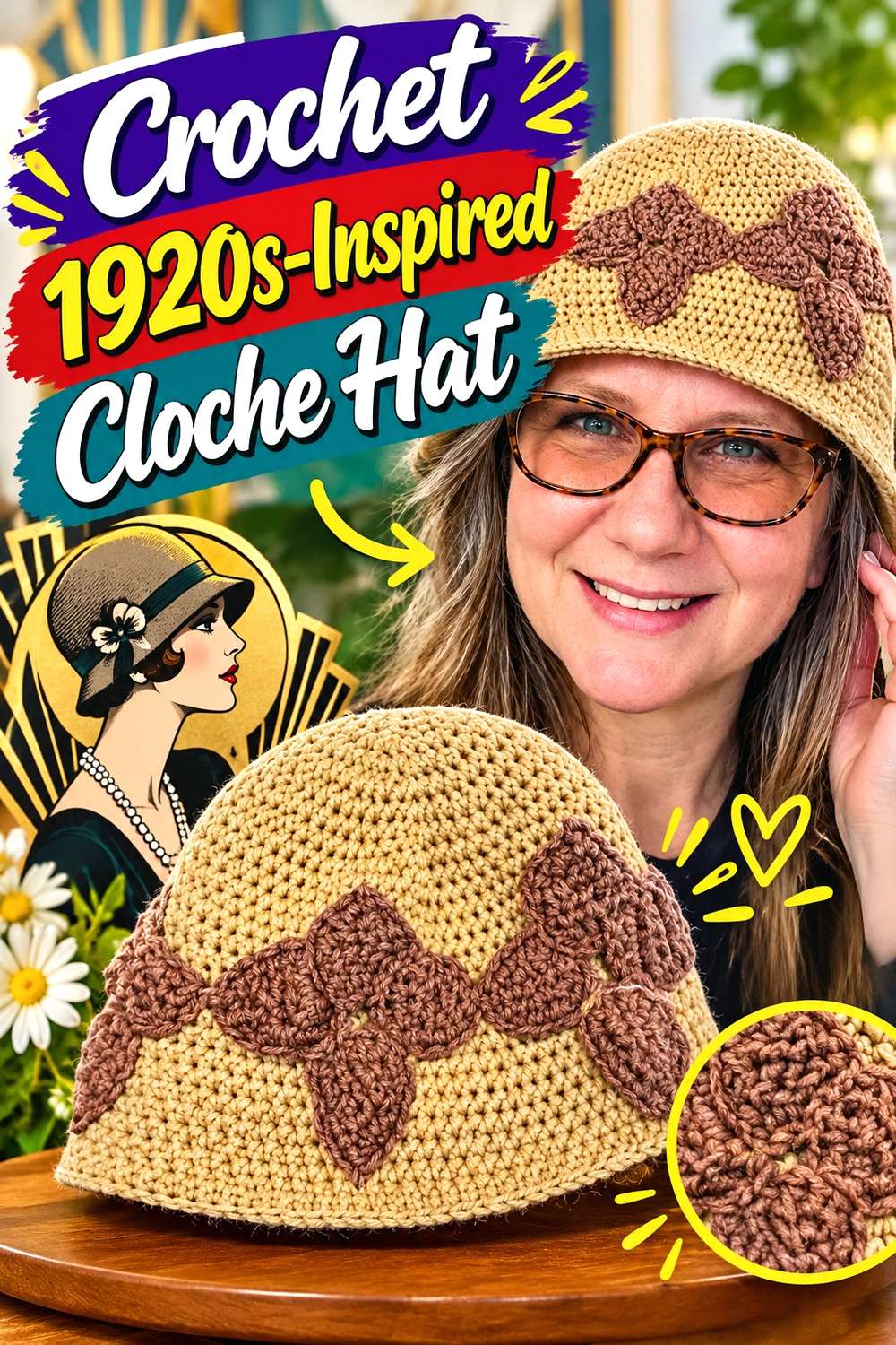 Crochet 1920s-Inspired Cloche Hat