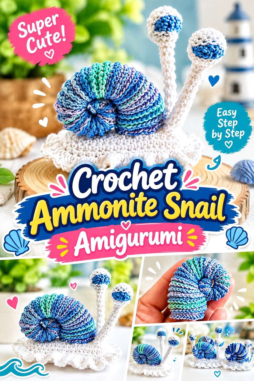 Crochet Ammonite Snail Amigurumi