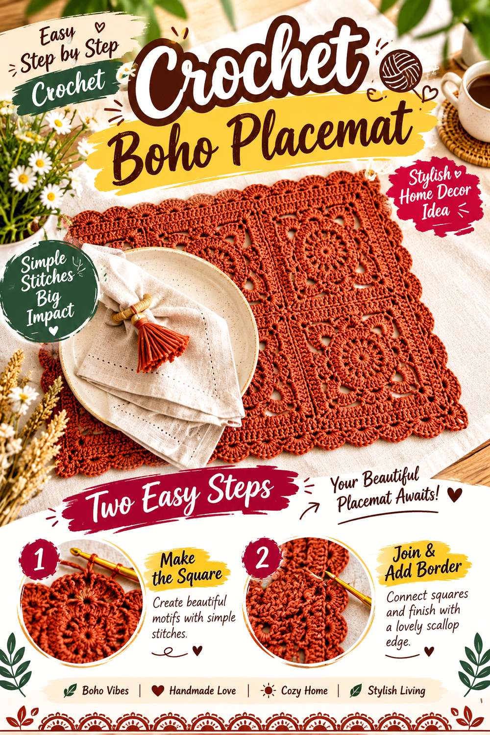 Crochet Boho Placemat