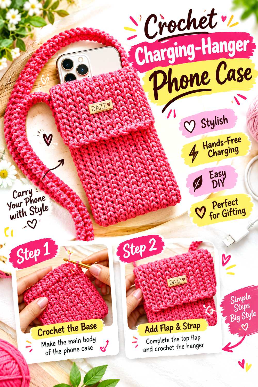 Crochet Charging Hanger Phone Case