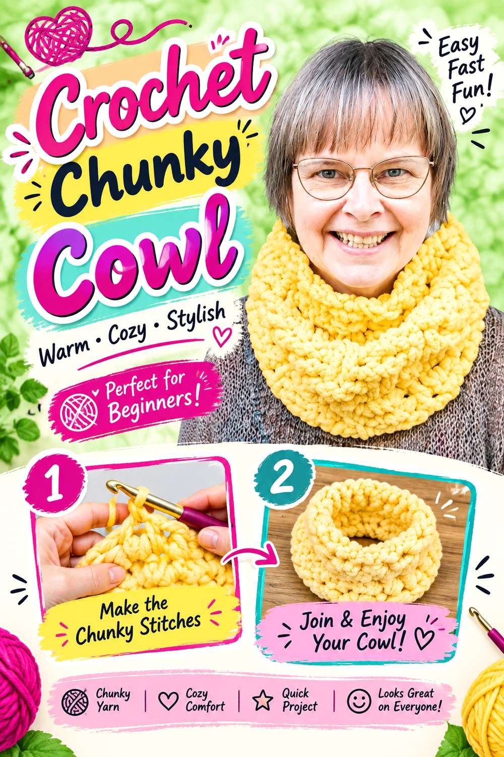 Crochet Chunky Cowl