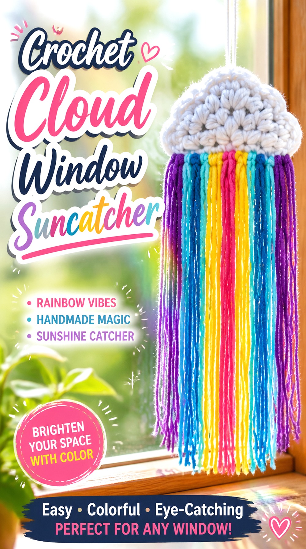 Crochet Cloud Window Suncatcher