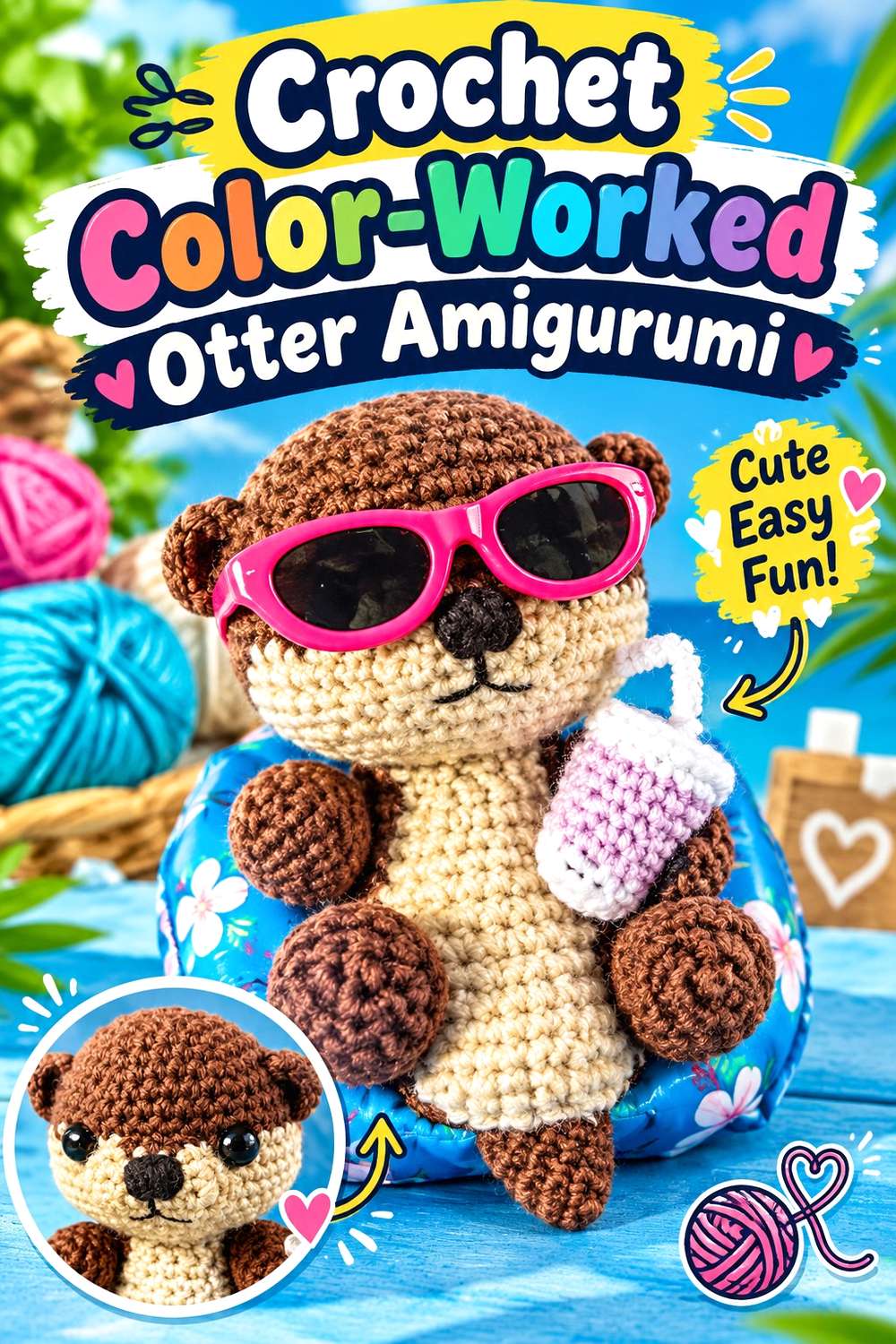 Crochet Color-Worked Otter Amigurumi