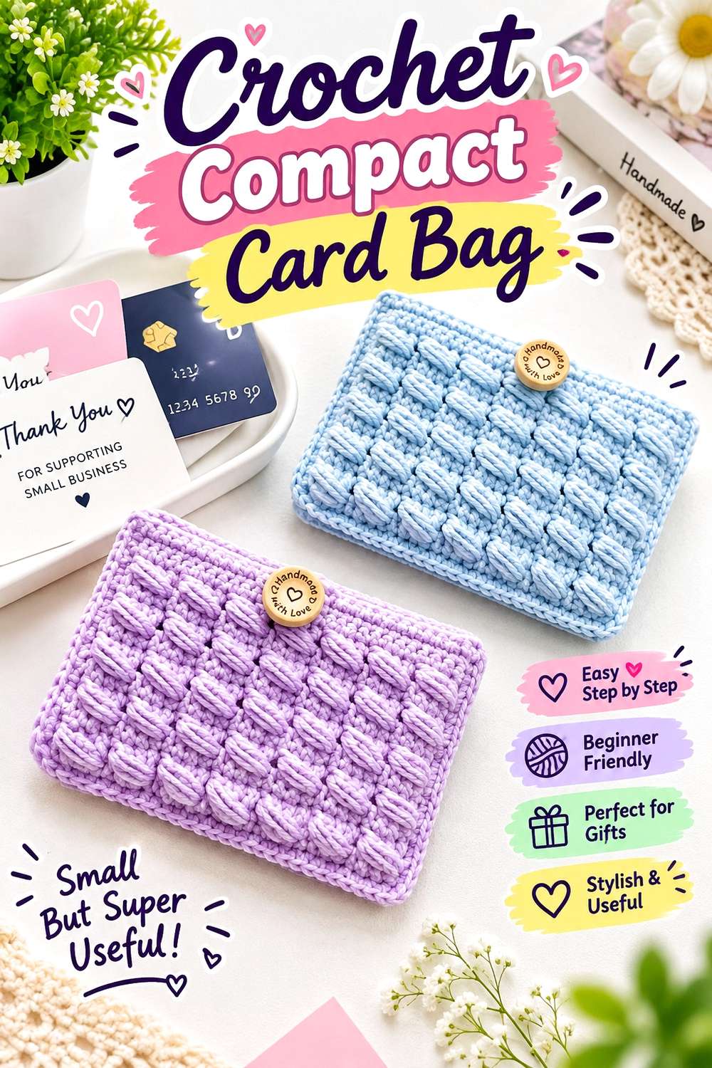 Crochet Compact Card Bag