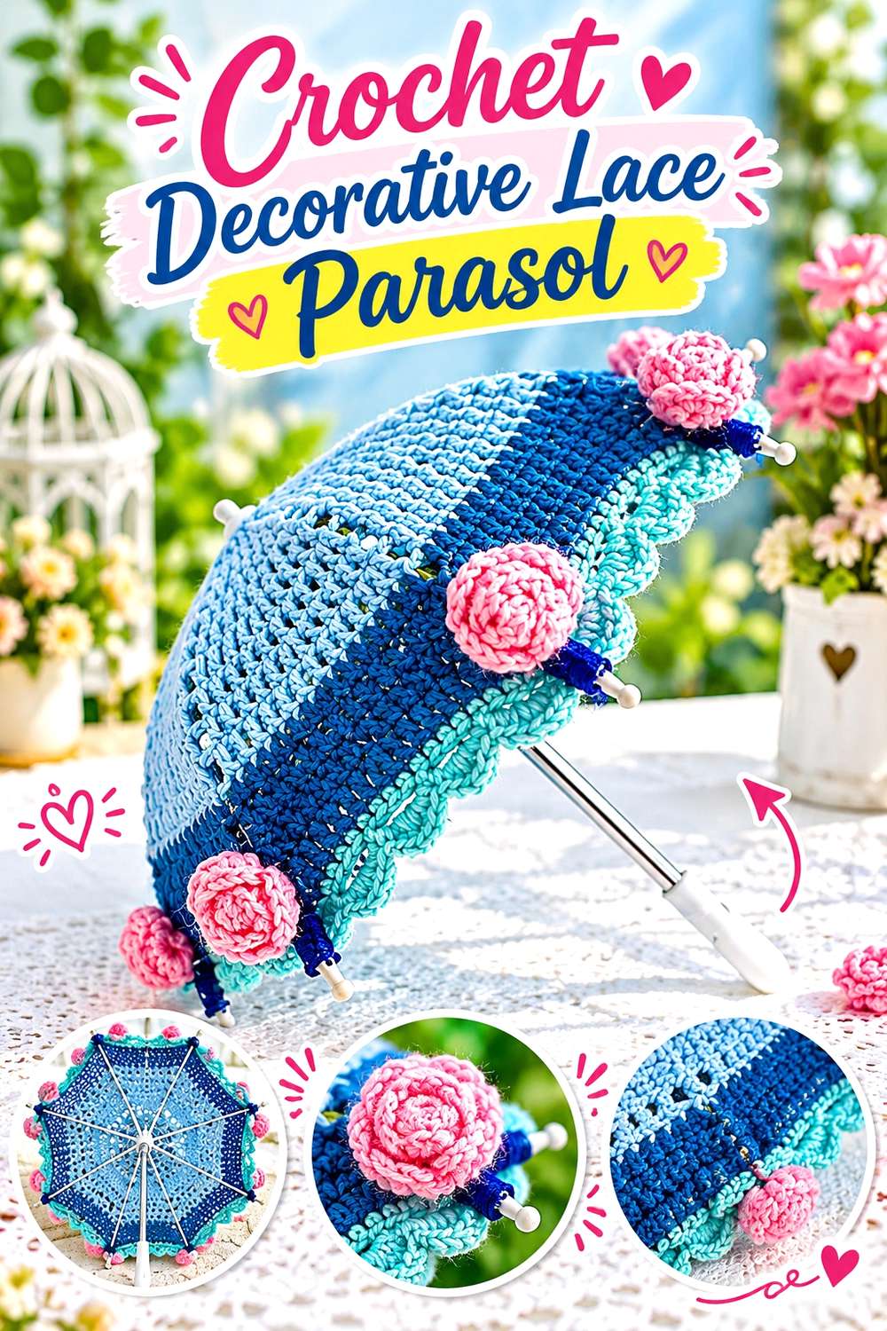 Crochet Decorative Lace Parasol