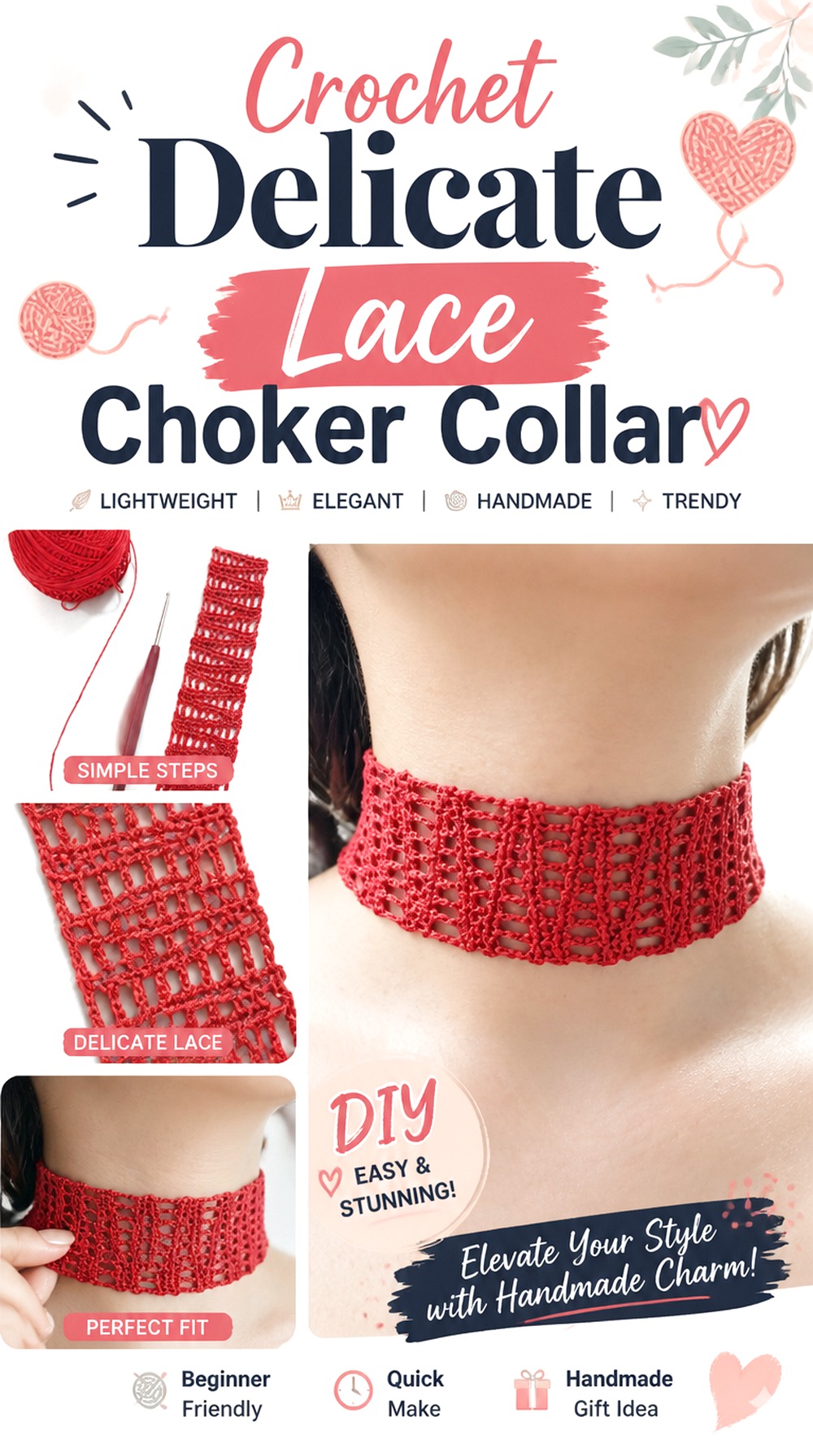 Crochet Delicate Lace Choker Collar