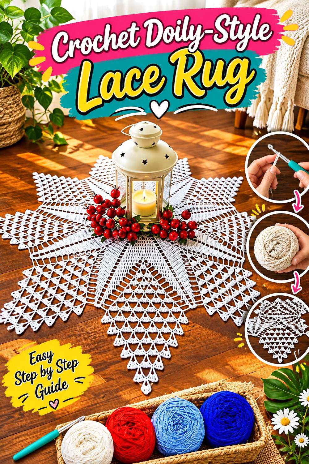 Crochet Doily-Style Lace Rug