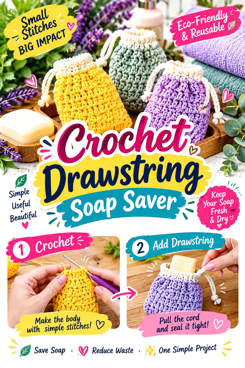 Crochet Drawstring Soap Saver