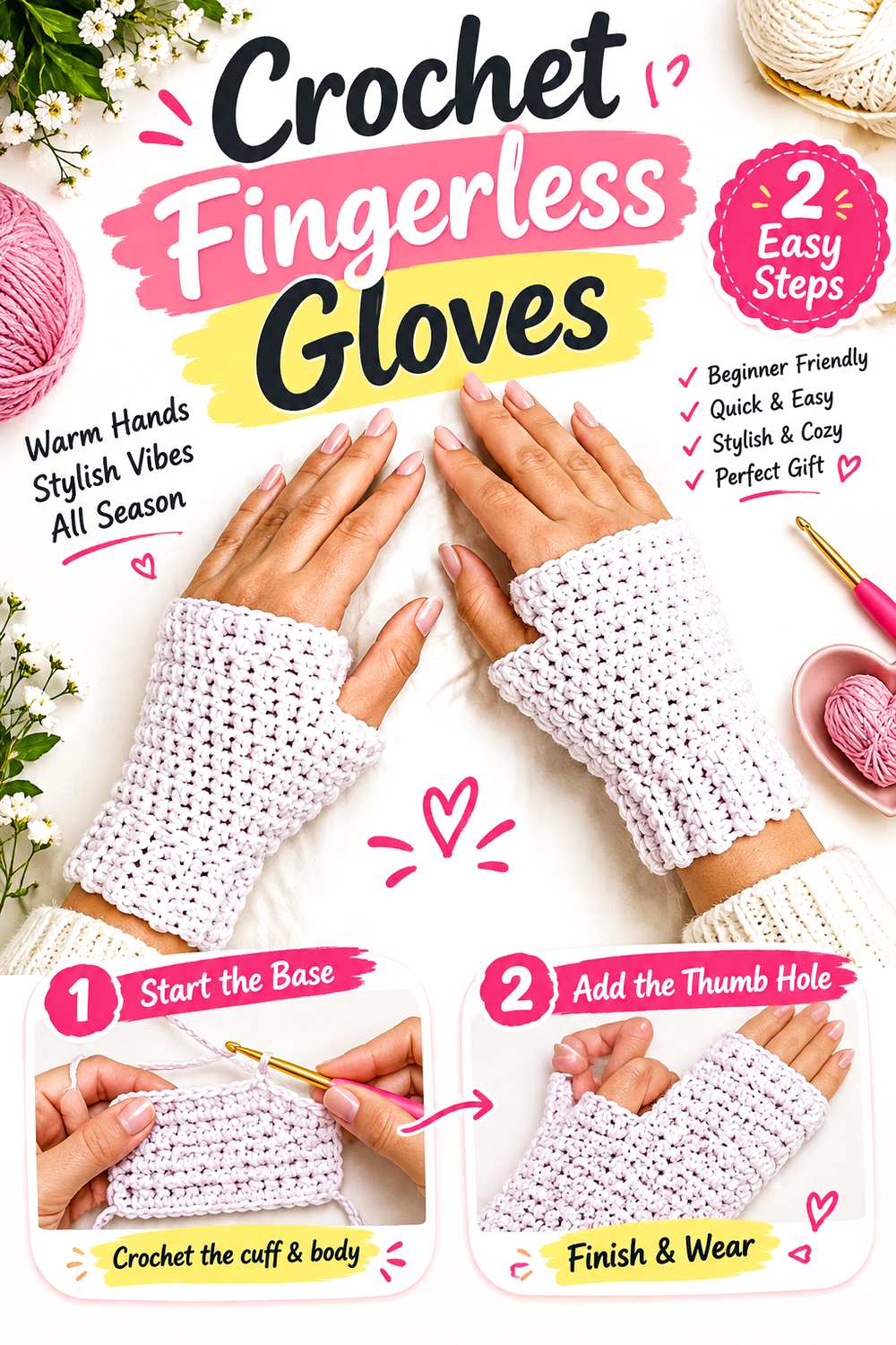 Crochet Fingerless Gloves