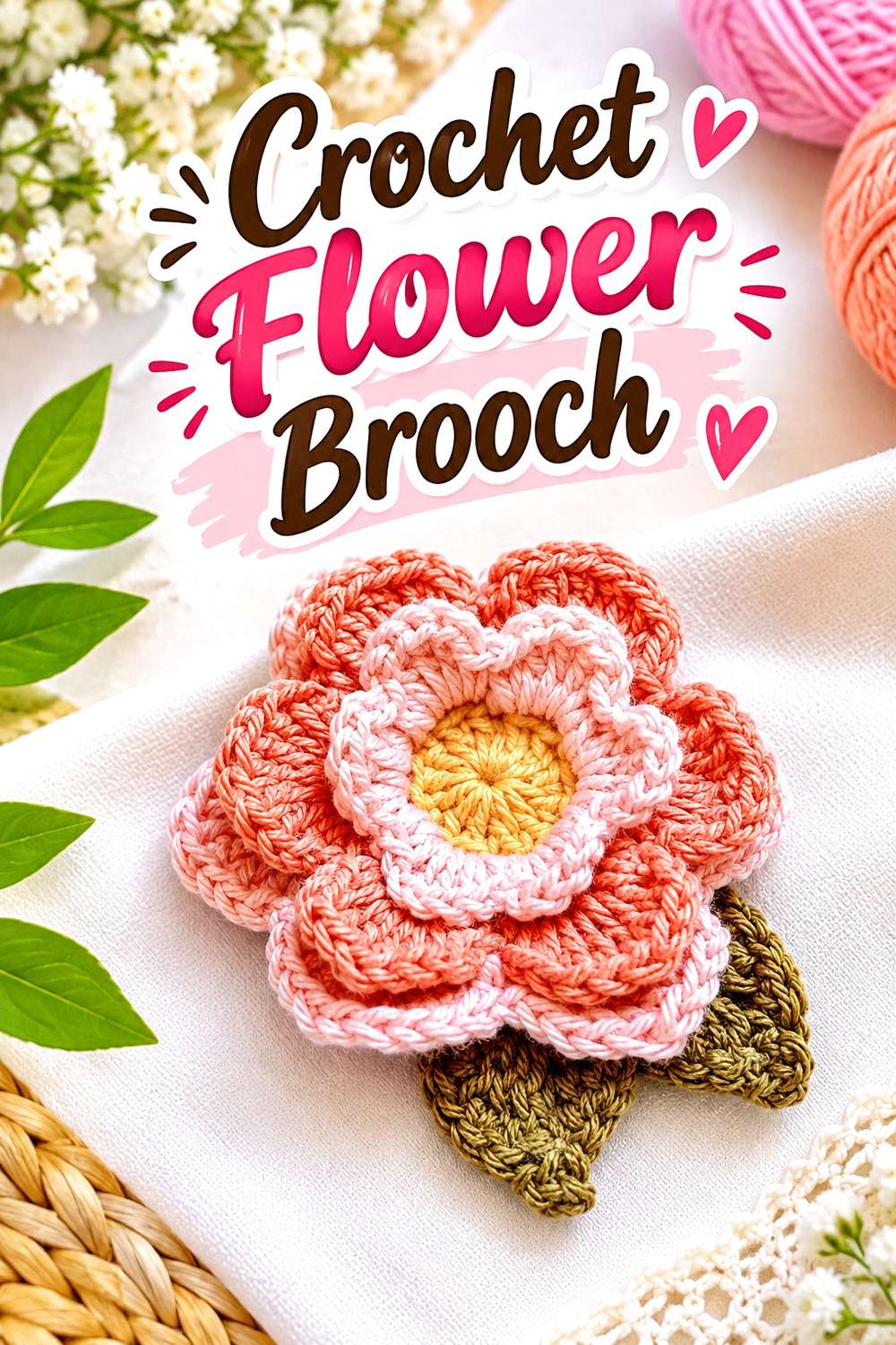 Crochet Flower Brooch