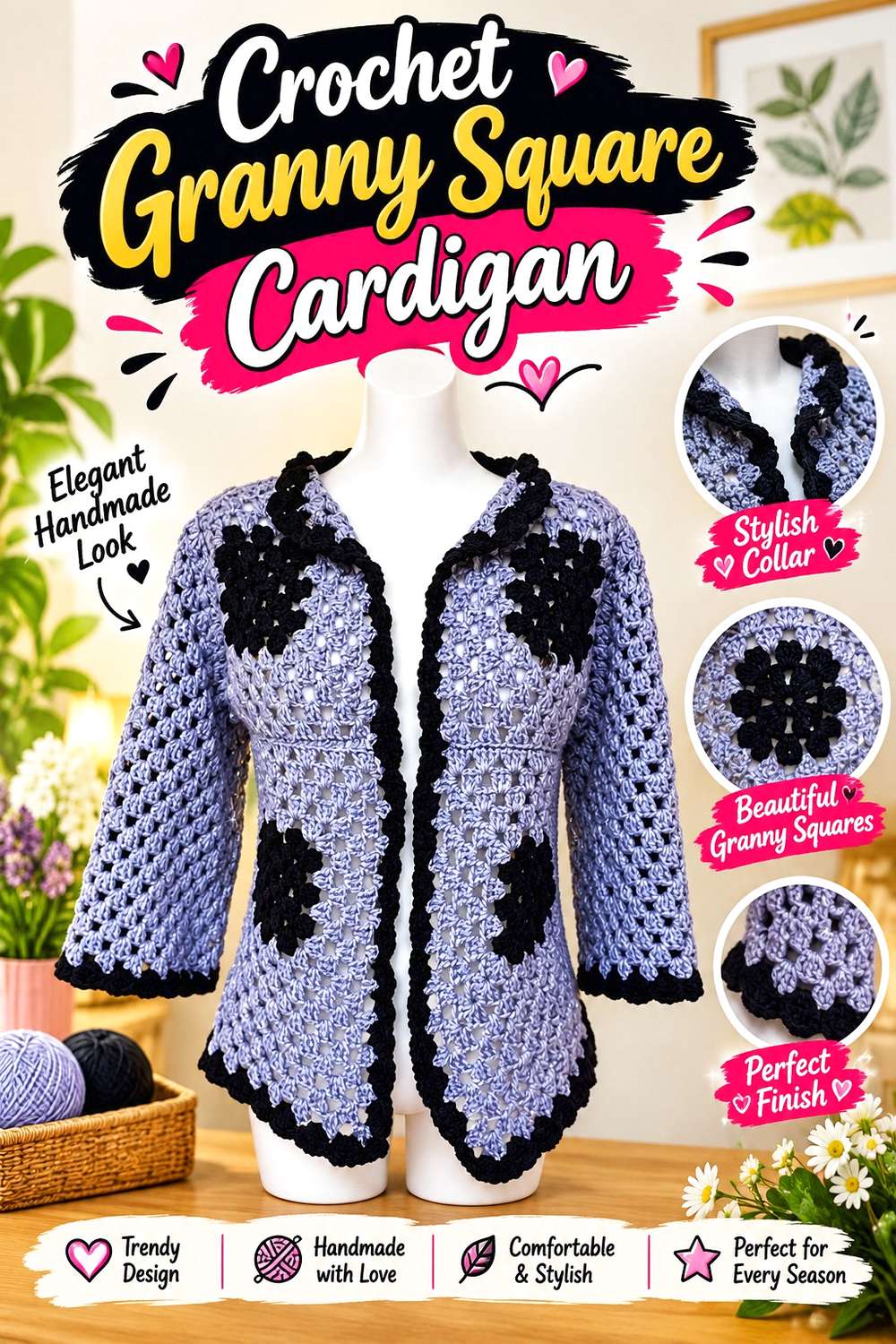 Crochet Granny Square Cardigan
