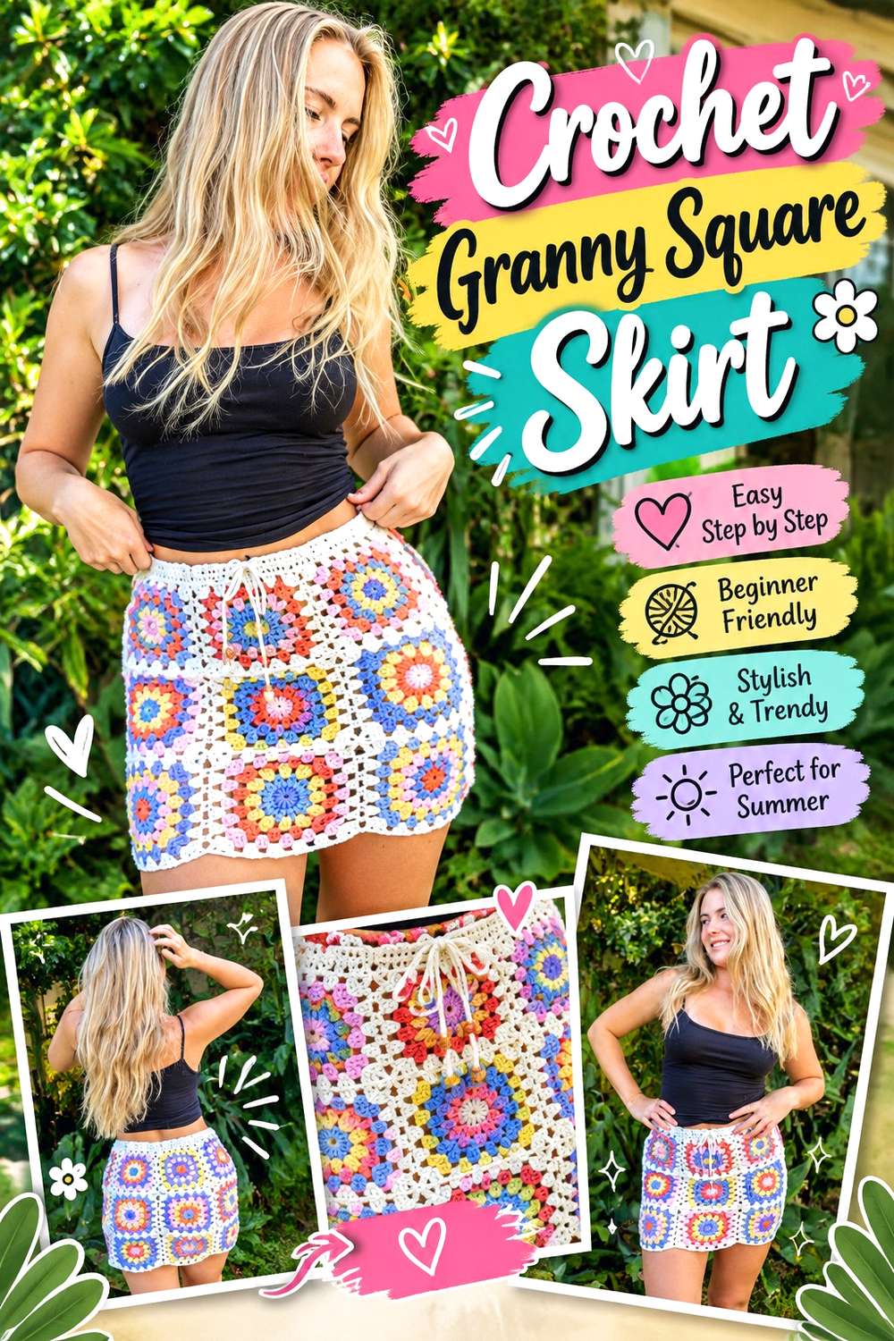 Crochet Granny Square Skirt