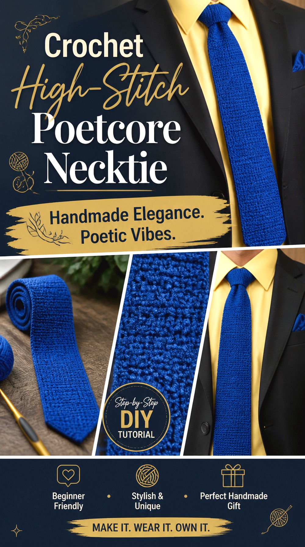 Crochet High Stitch Poetcore Necktie
