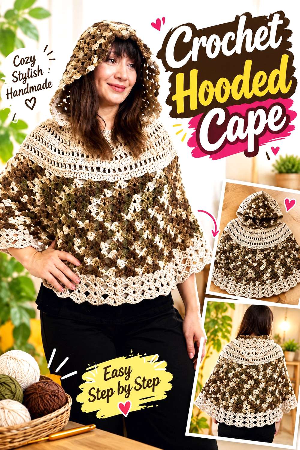 Crochet Hooded Cape