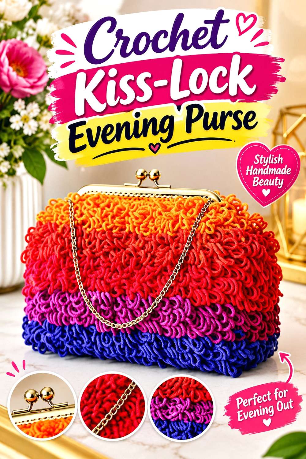 Crochet Kiss-Lock Evening Purse