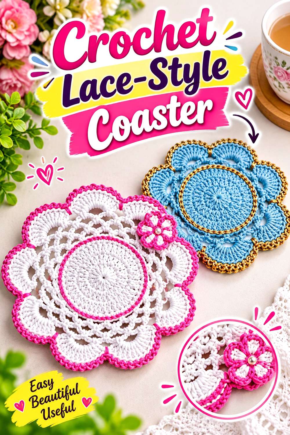 Crochet Lace-Style Coaster