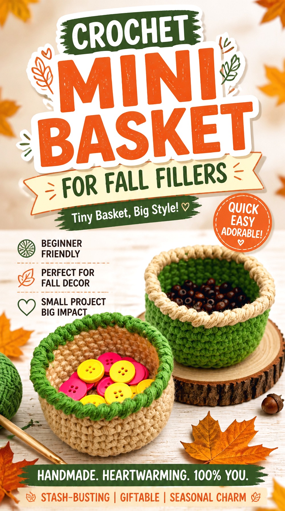 Crochet Mini Basket for Fall Fillers