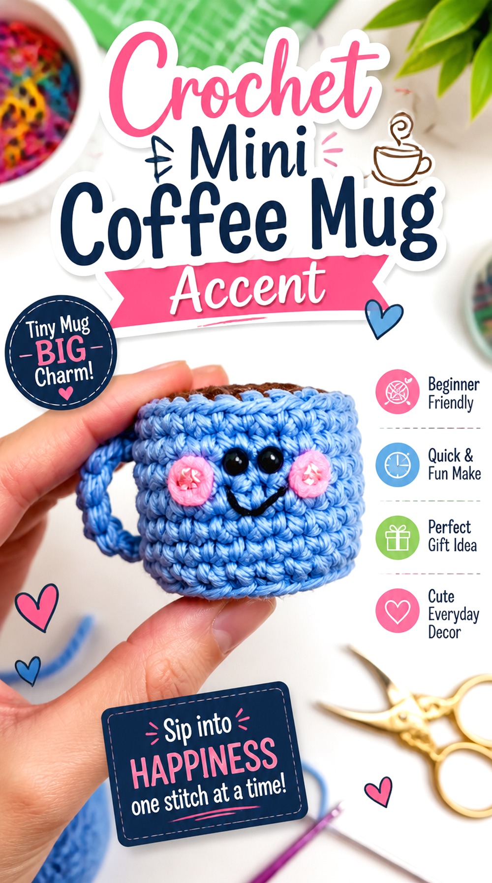 Crochet Mini Coffee Mug Accent