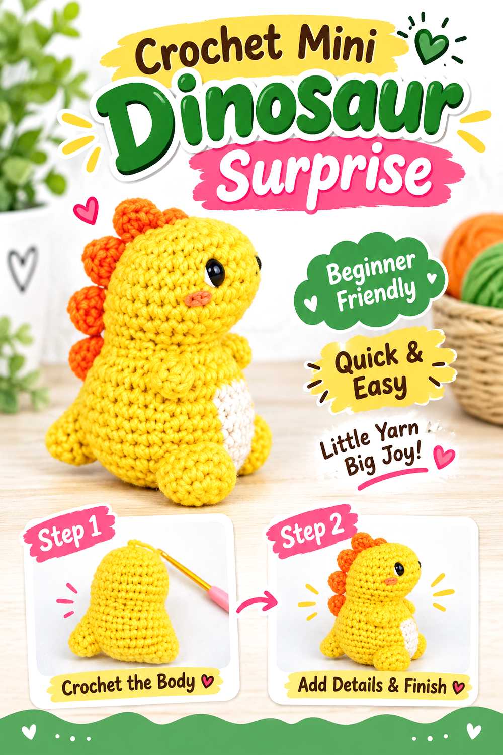 Crochet Mini Dinosaur Surprise