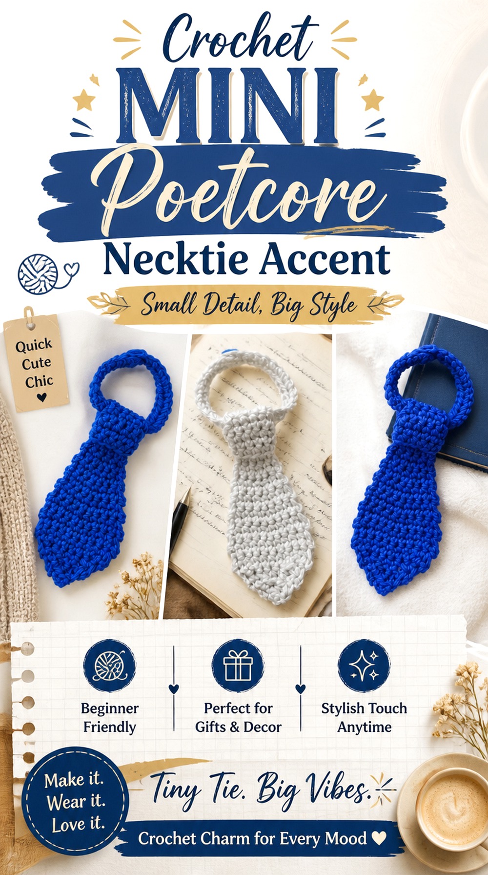 Crochet Mini Poetcore Necktie Accent