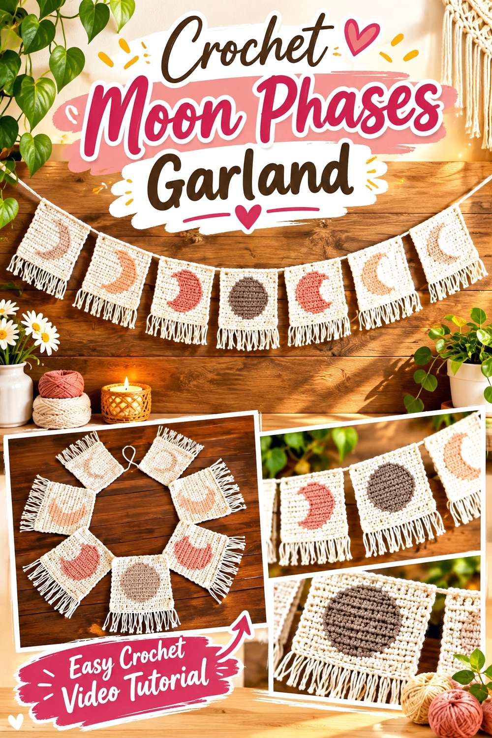 Crochet Moon Phases Garland