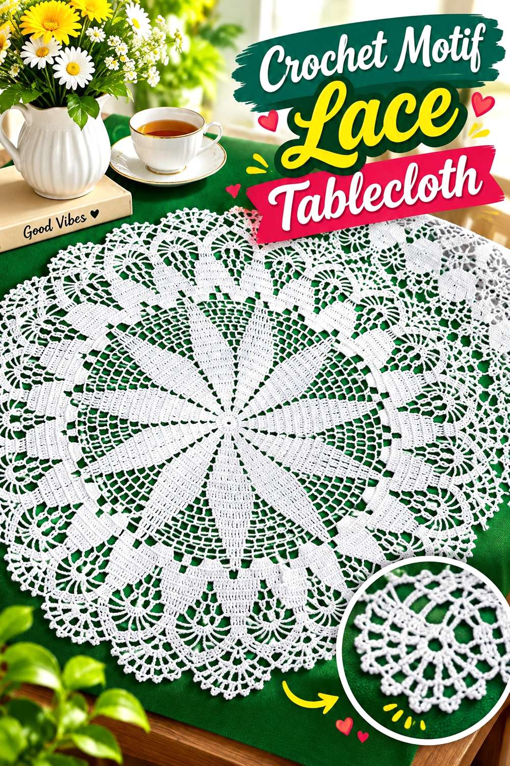 Crochet Motif Lace Tablecloth
