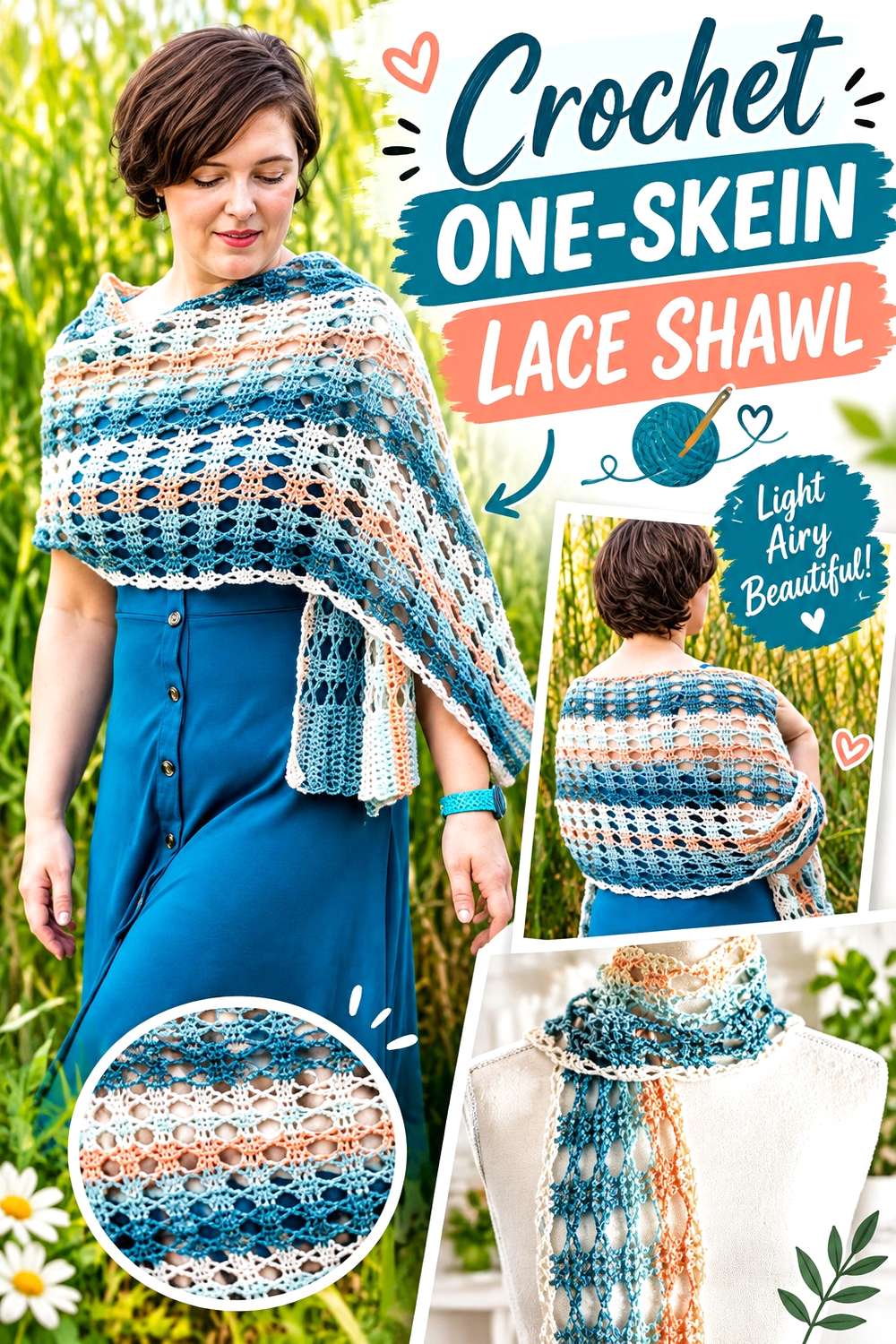 Crochet One-Skein Lace Shawl