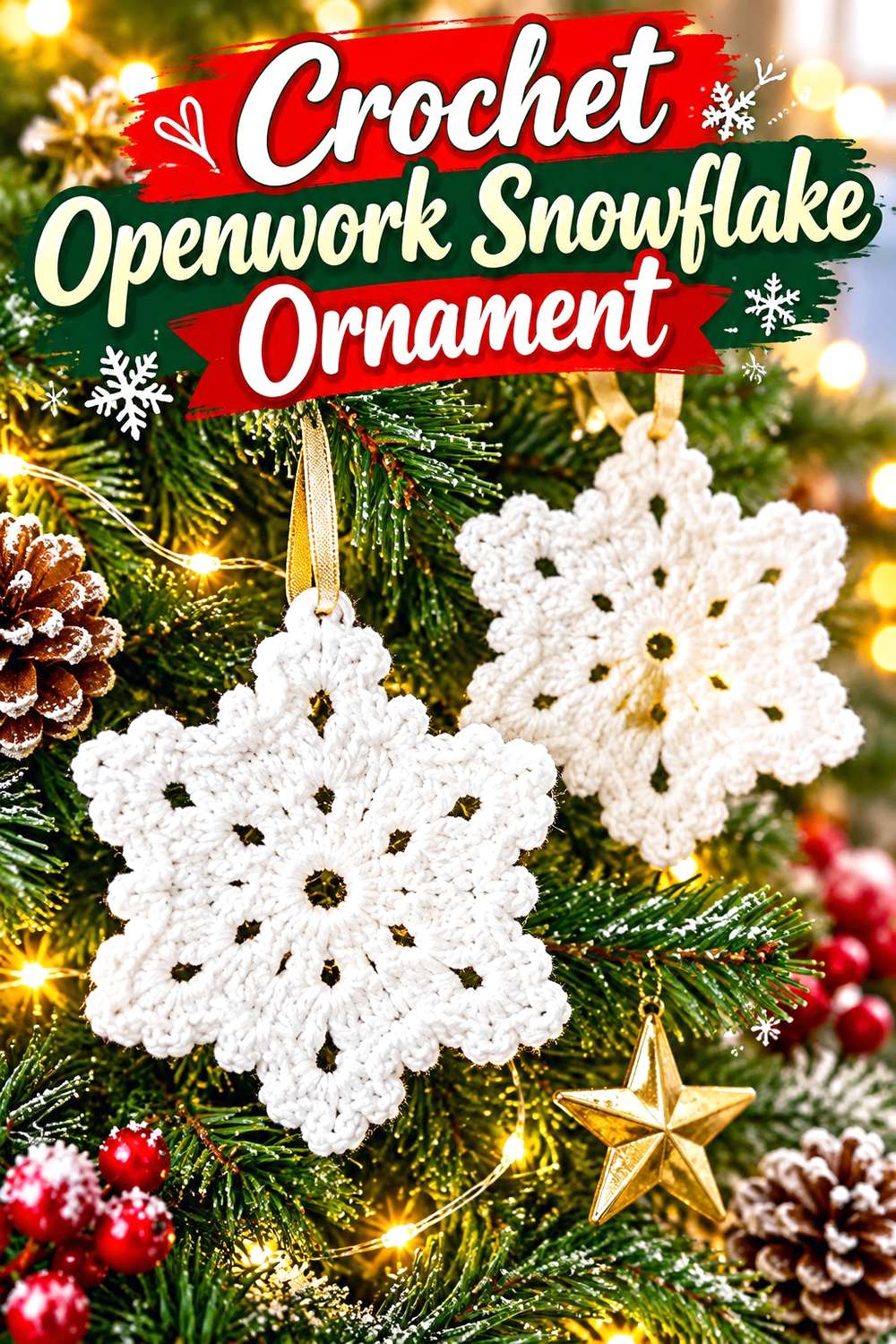 Crochet Openwork Snowflake Ornament