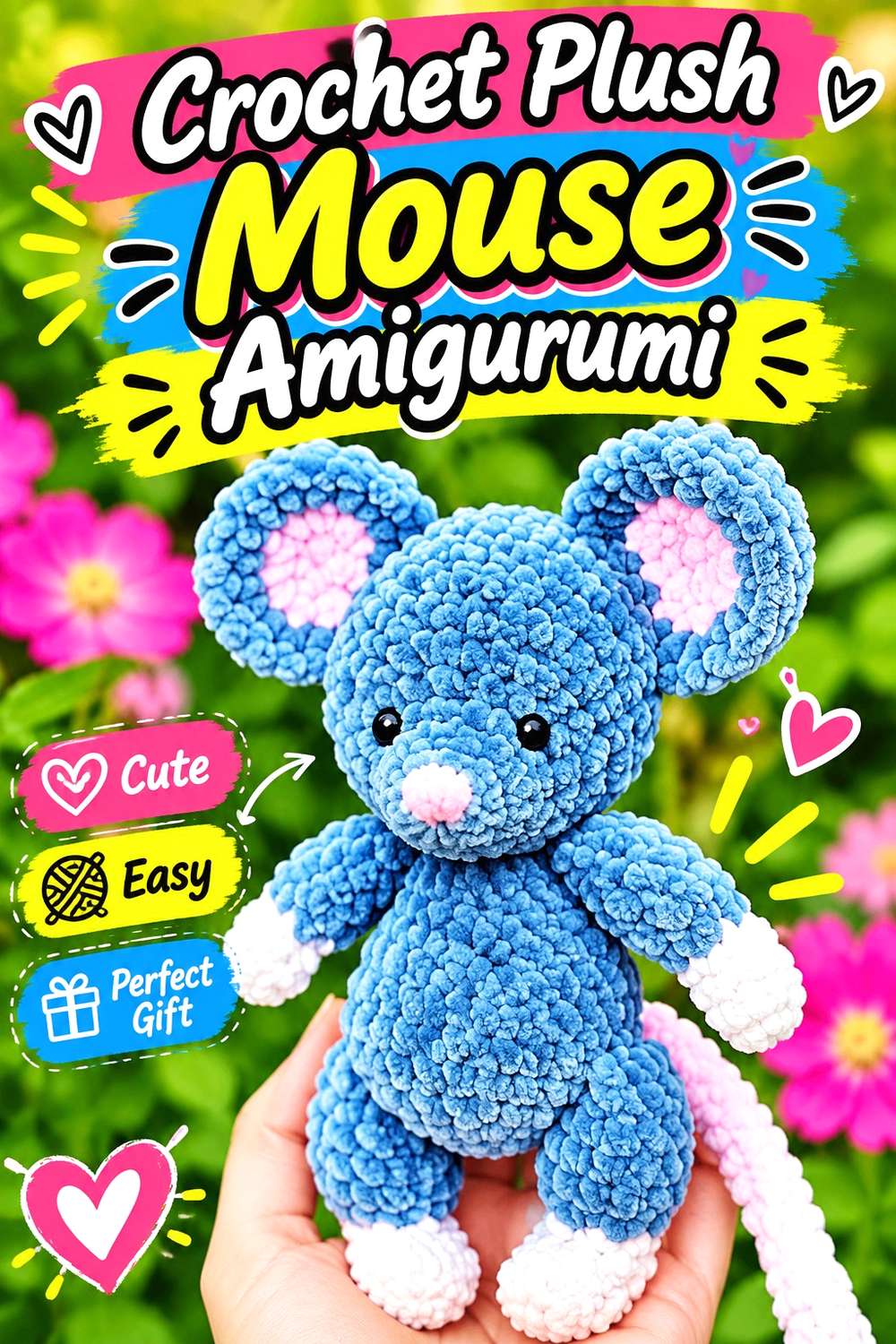 Crochet Plush Mouse Amigurumi