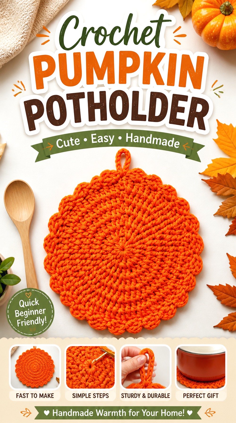 Crochet Pumpkin Potholder
