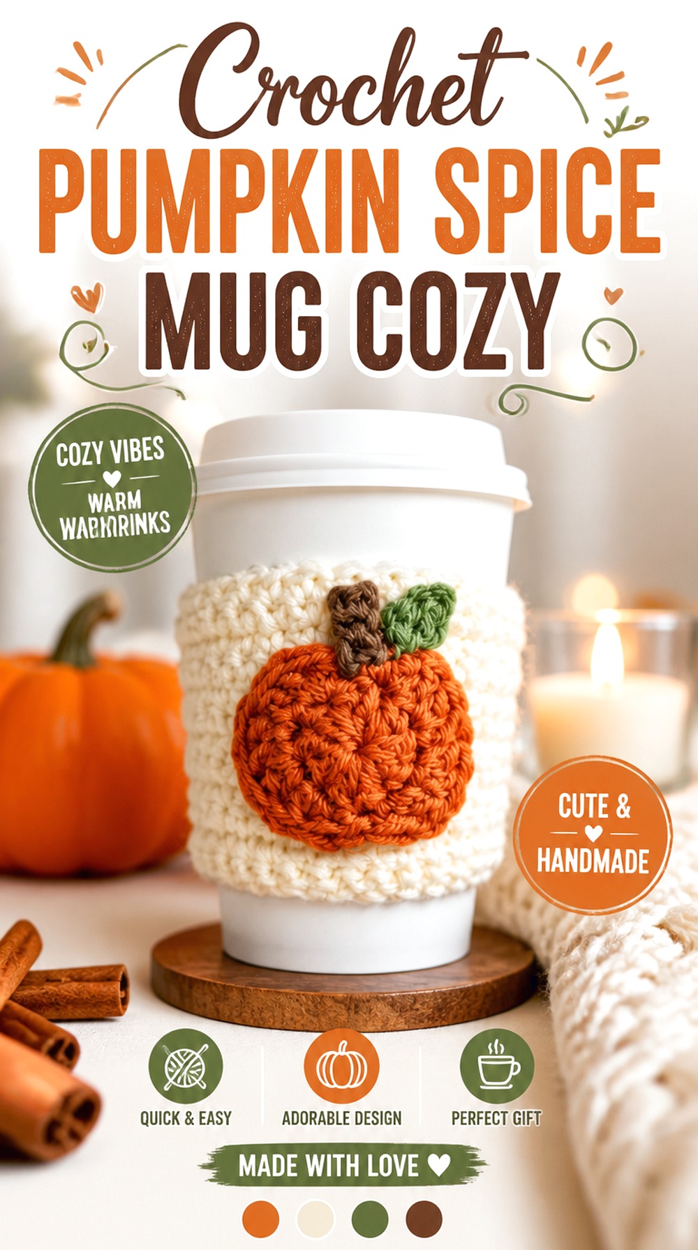 Crochet Pumpkin Spice Mug Cozy