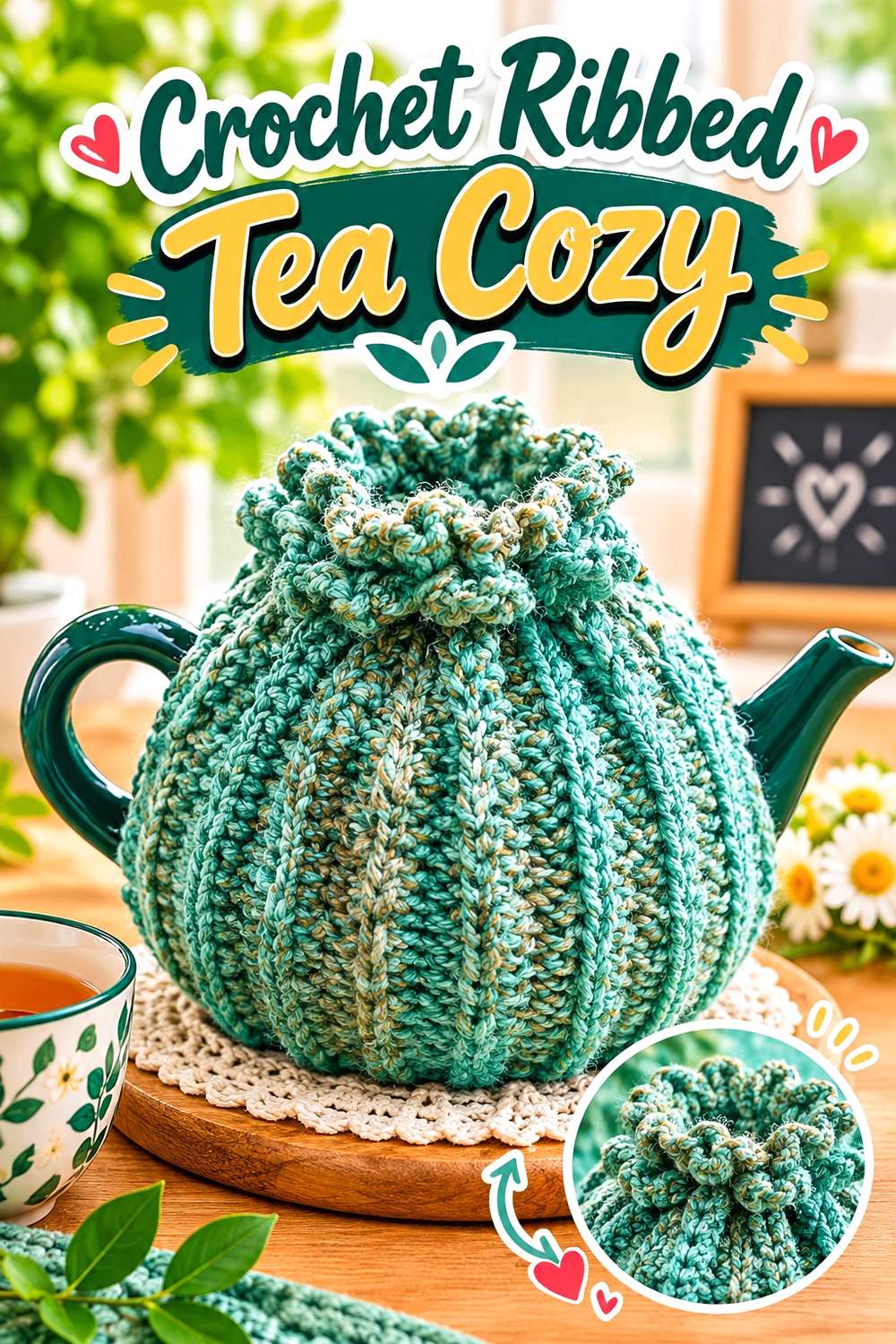 Crochet Ribbed Tea Cozy