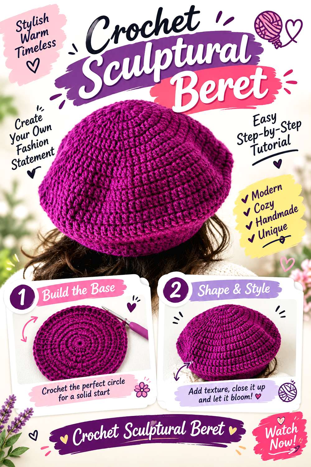 Crochet Sculptural Beret