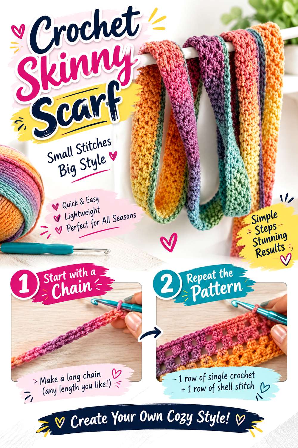 Crochet Skinny Scarf