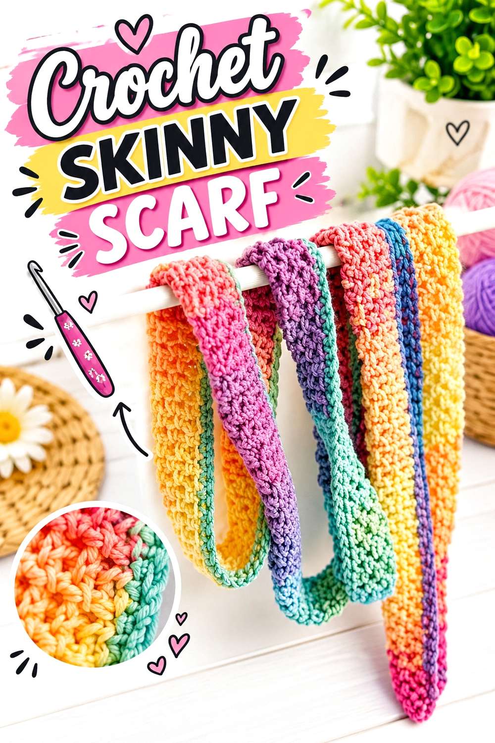 Crochet Skinny Scarf