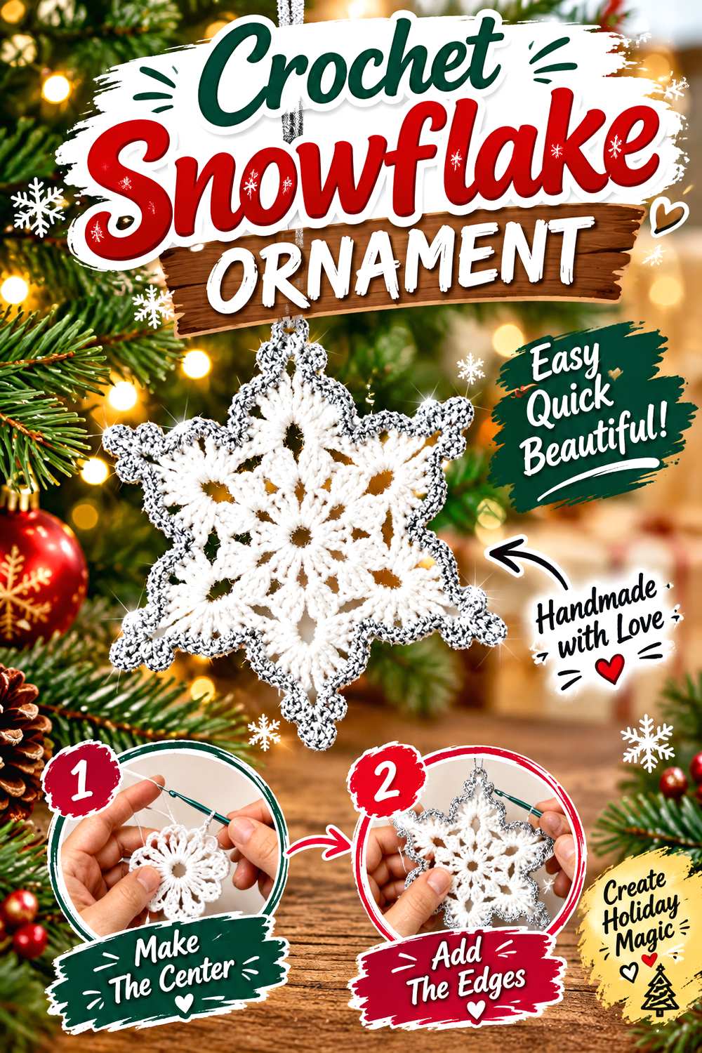 Crochet Snowflake Ornament