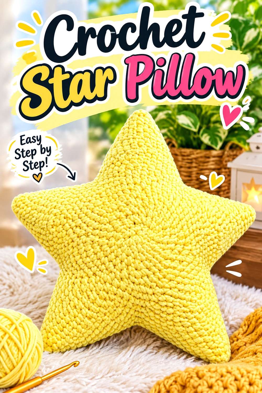 Crochet Star Pillow