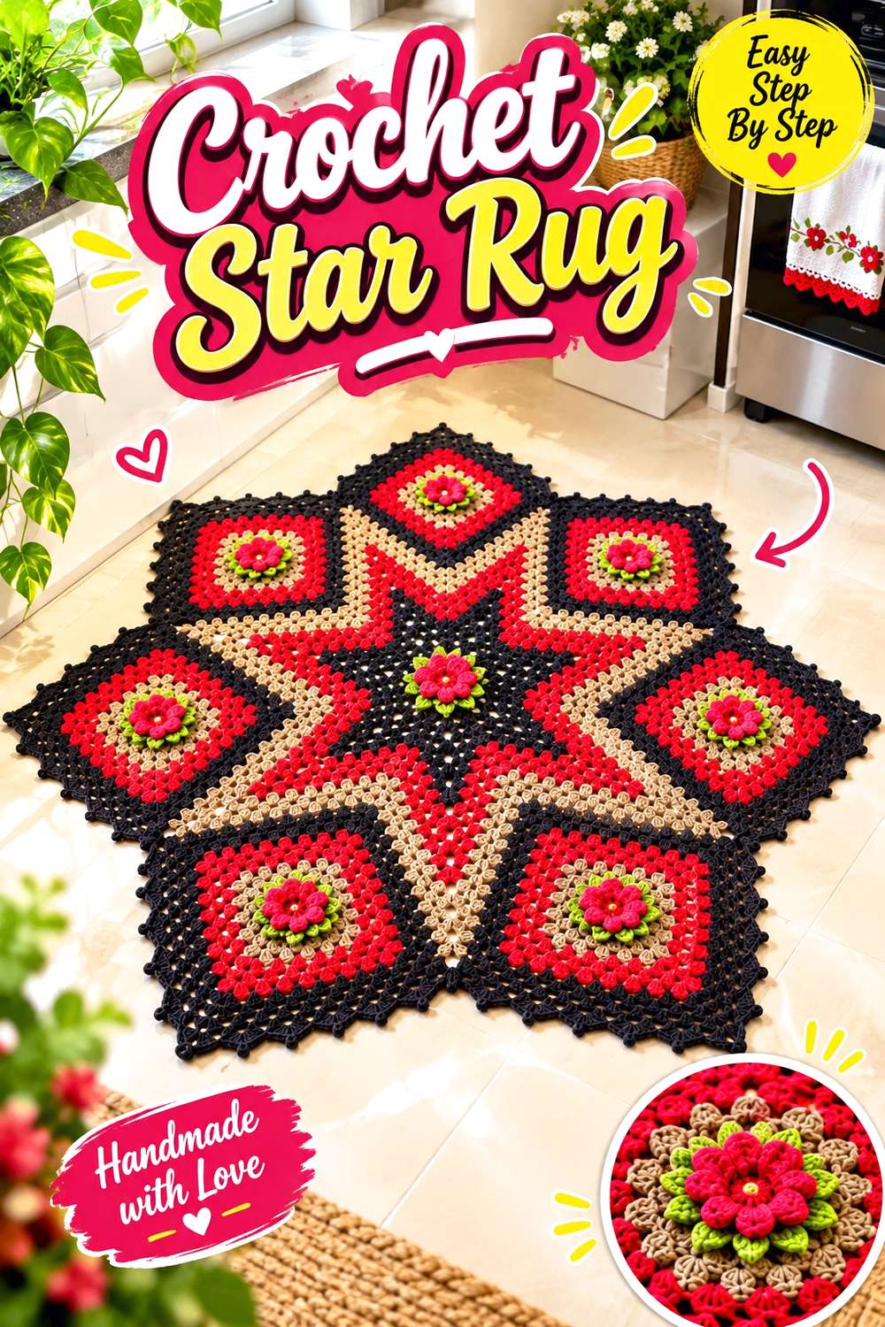 Crochet Star Rug