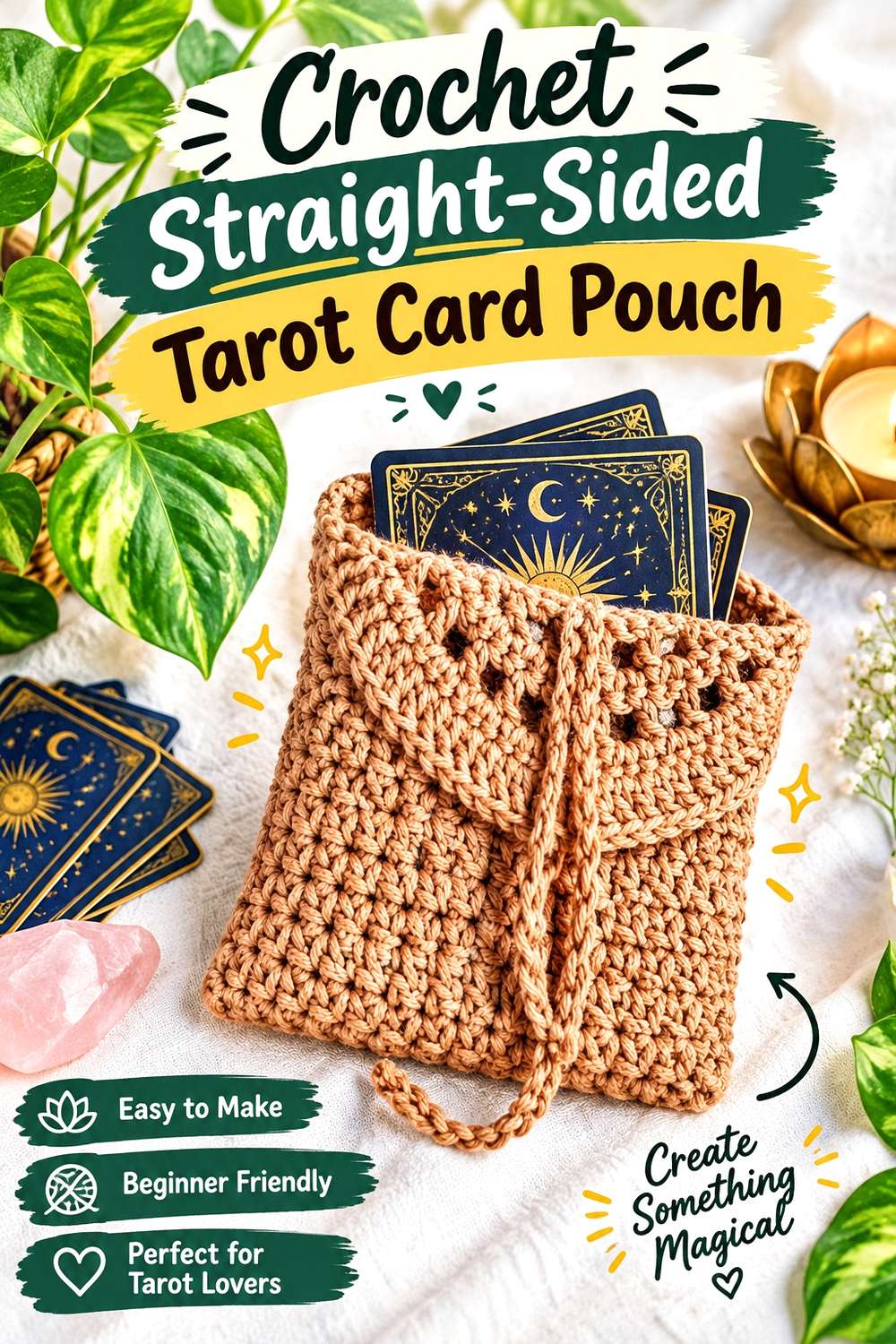 Crochet Straight-Sided Tarot Card Pouch
