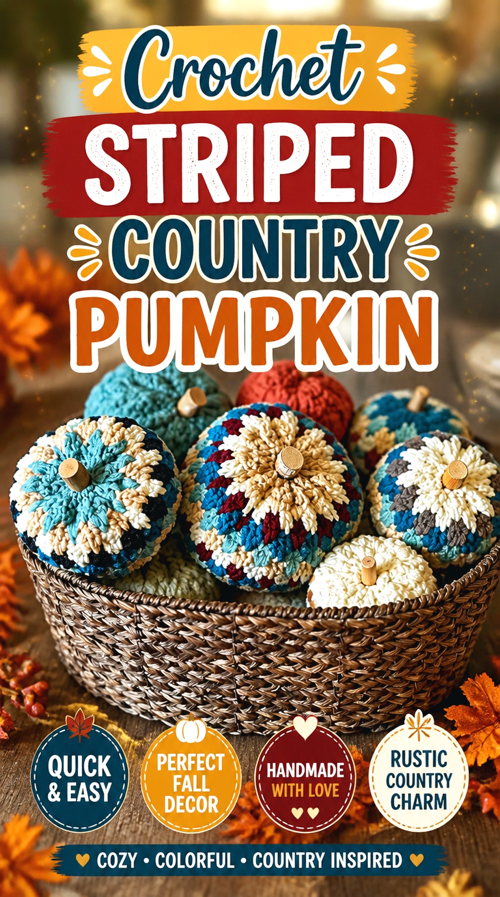 Crochet Striped Country Pumpkin