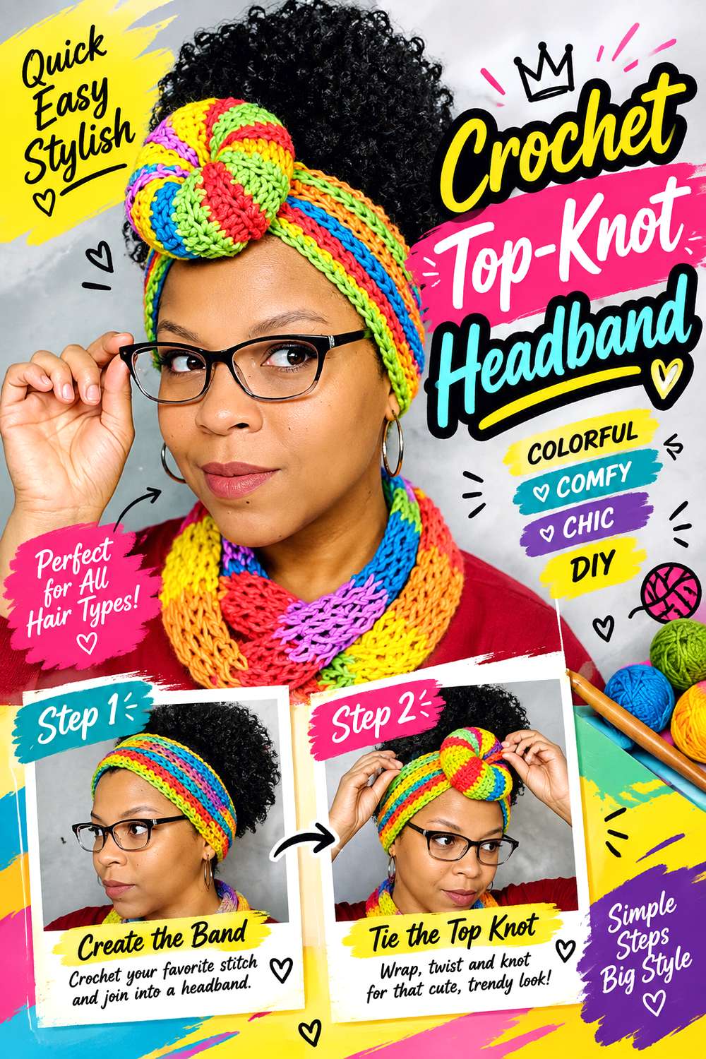 Crochet Top-Knot Headband