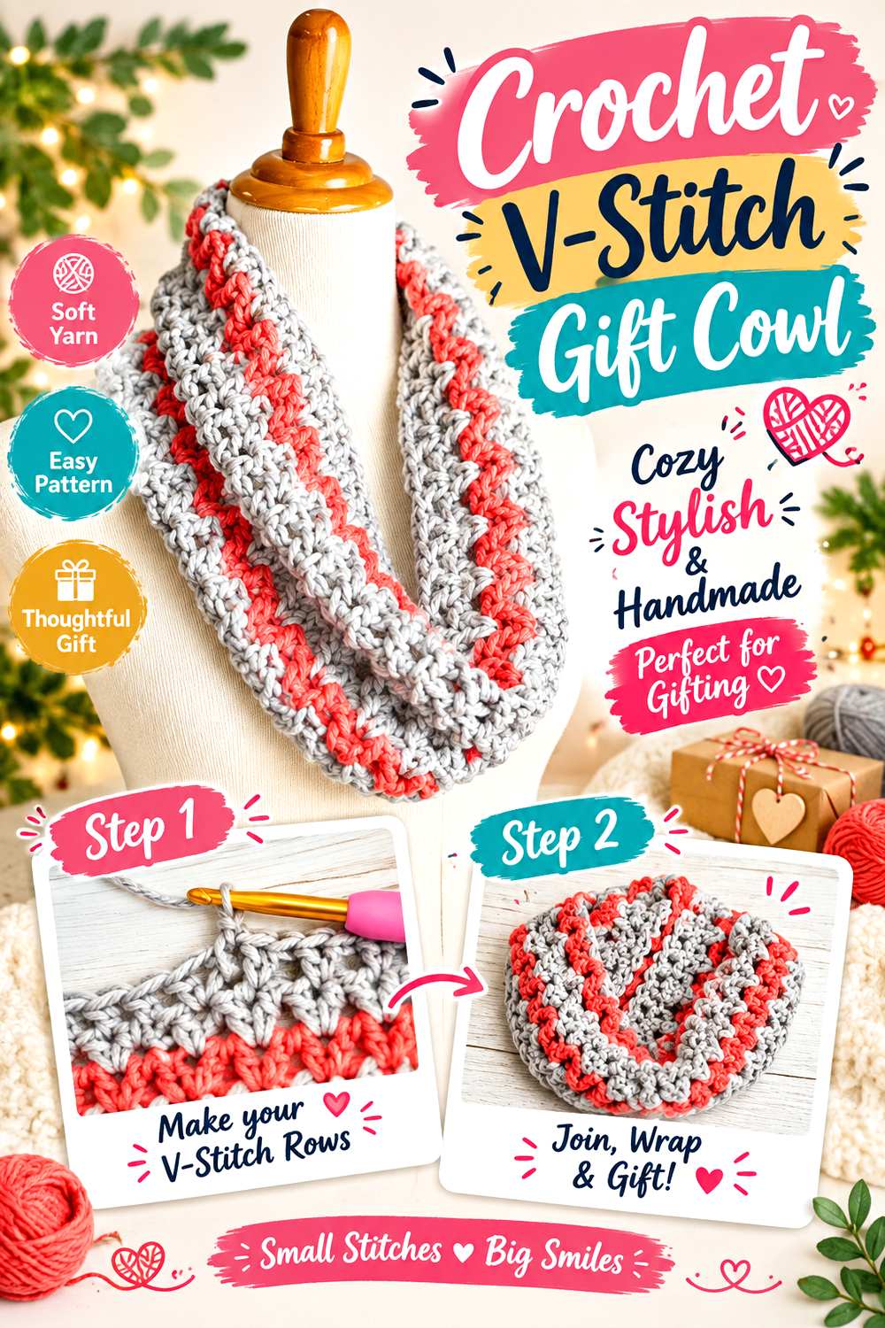 Crochet V Stitch Gift Cowl