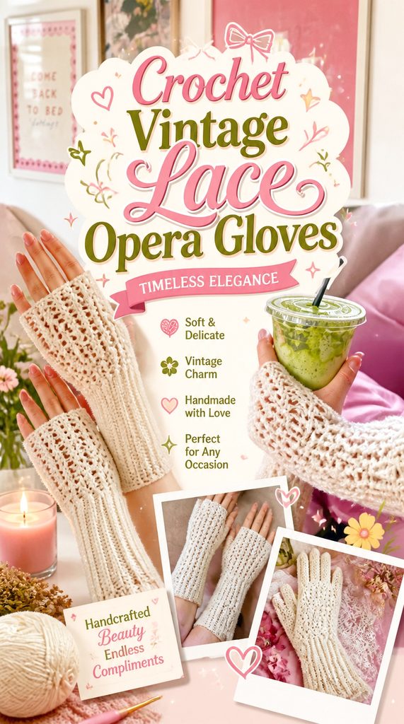 Crochet Vintage Lace Opera Gloves