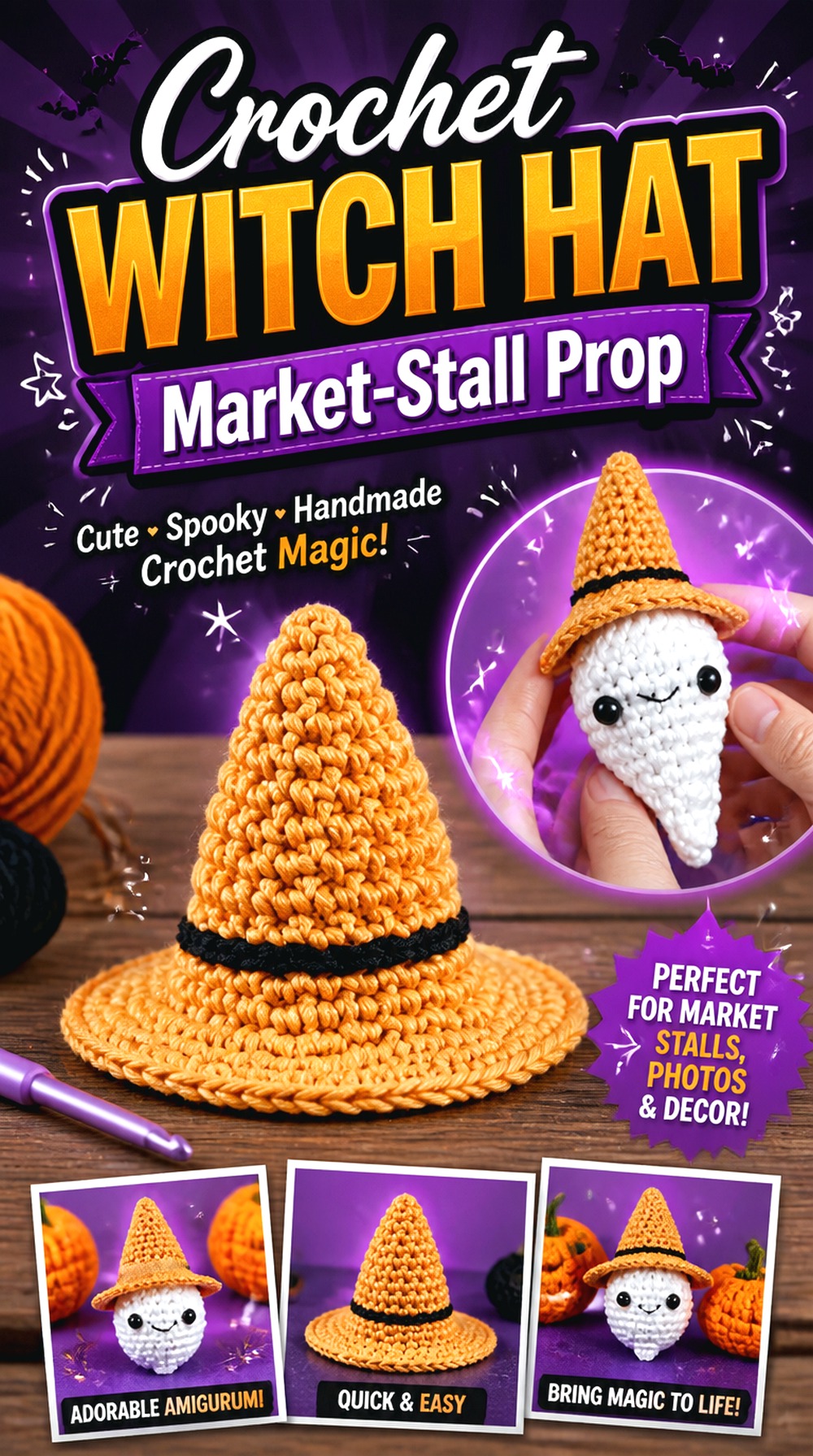 Crochet Witch Hat Market Stall Prop