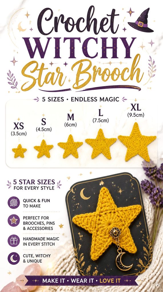 Crochet Witchy Star Brooch