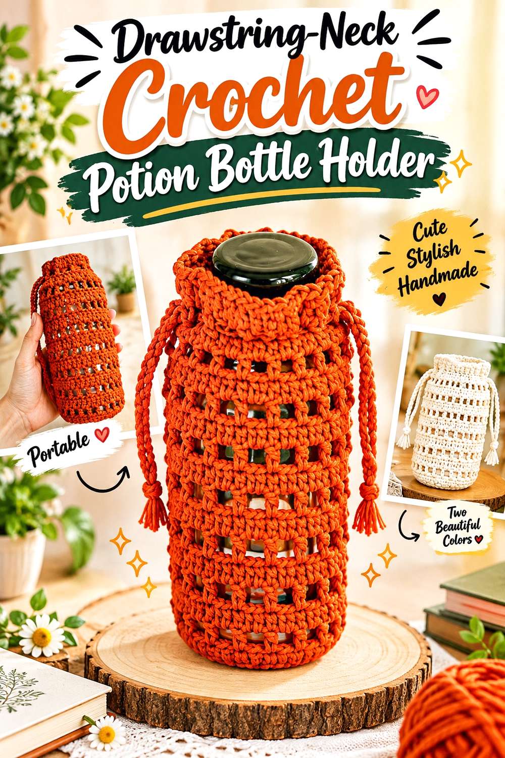 Simple Crossbody Crochet Potion Bottle Carrier