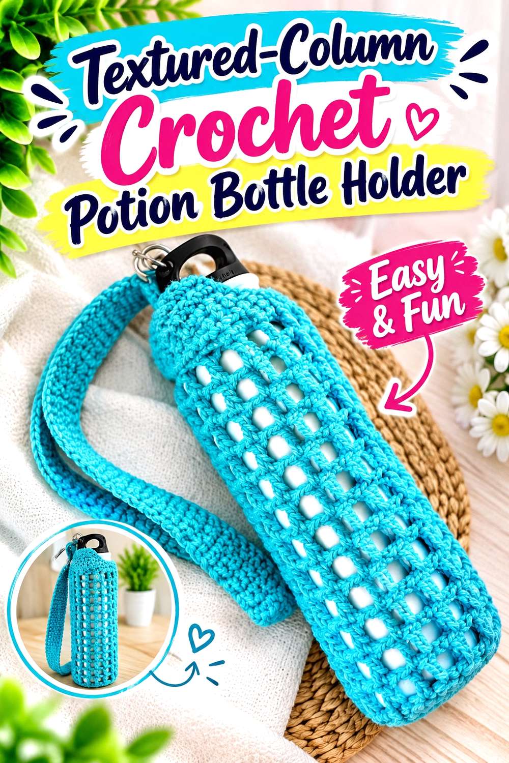 Twin-Handle Crochet Potion Bottle Tote