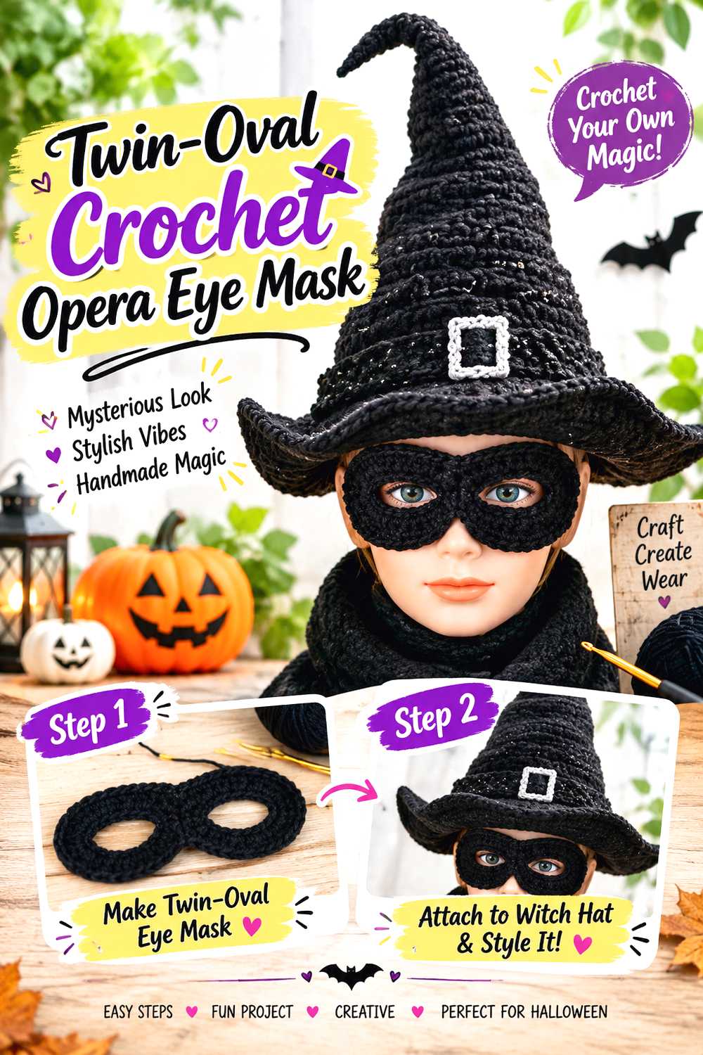 Twin Oval Crochet Opera Eye Mask